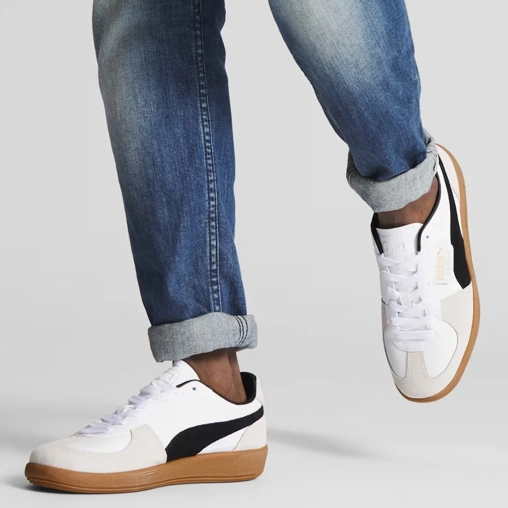 New Puma Palermo Leather Sneaker White Vapor Gray Shoe Mens Size 13